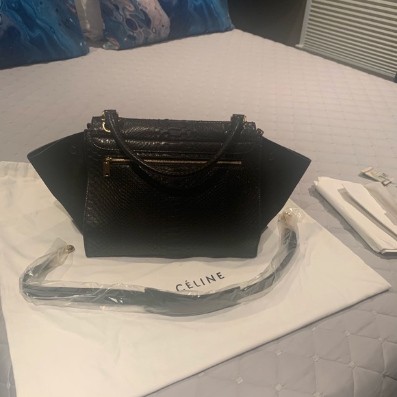 Celine Trapeze Bag Black, Skin, and Suede - Picture 9 of 11